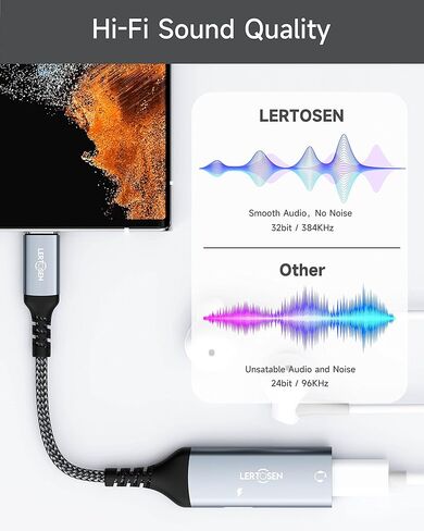 موزع USB C، محول سماعة رأس وشاحن USB C مزدوج، منفذ شحن USB C PD 3.0 2 في 1 إلى صوت Aux وسلك كابل دونجل شحن سريع 60 وات لهاتف Galaxy S22/S21/S20/Note 20، بكسل 4/3/2 / XL in Kuwait