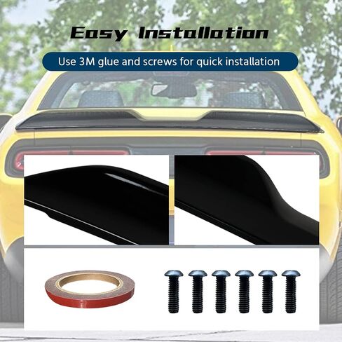 Rear Spoiler Compatible with 2008-2017 Challenger Demon Style Rear Trunk Lip Spoiler Wing,Without Camera (Matte Black) in Saudi Arabia