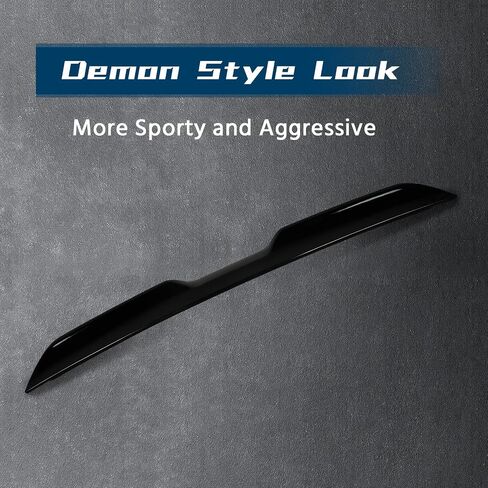 Rear Spoiler Compatible with 2008-2017 Challenger Demon Style Rear Trunk Lip Spoiler Wing,Without Camera (Matte Black) in Saudi Arabia