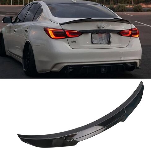 غطاء جناح خلفي طراز PSM أسود لامع مناسب لسيارة إنفينيتي Q50 سيدان 2014-2022 in Saudi Arabia