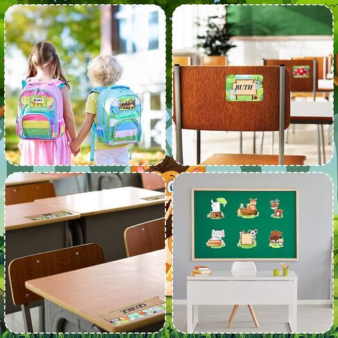 84 Pieces Woodland Name Tags Flat Name Plates Classroom Name Label Woodland Cutout for Desk School Bulletin Board Animal Friends Decor Student Teacher Woodland Classroom Decor in Saudi Arabia