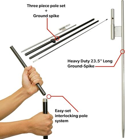 مجموعة أعلام الريش LookOURWay - لافتة إعلانية بطول 5 أقدام مع مجموعة عمود ومسامير أرضية لترويج الأعمال - بيتزا in Kuwait