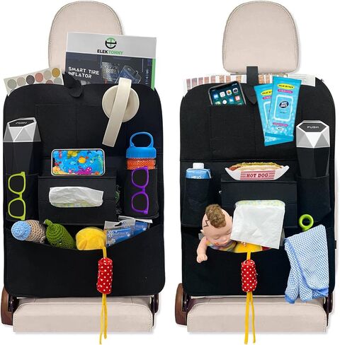 عبوتان من منظم المقعد الخلفي للسيارة، 7 جيوب تخزين، منظم تخزين السيارة، واقيات ظهر مقعد السيارة، تستخدم لتخزين ألعاب الأطفال والمجلات والمظلات in Kuwait