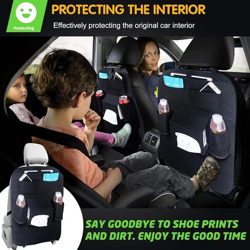 عبوتان من منظم المقعد الخلفي للسيارة، 7 جيوب تخزين، منظم تخزين السيارة، واقيات ظهر مقعد السيارة، تستخدم لتخزين ألعاب الأطفال والمجلات والمظلات in Kuwait