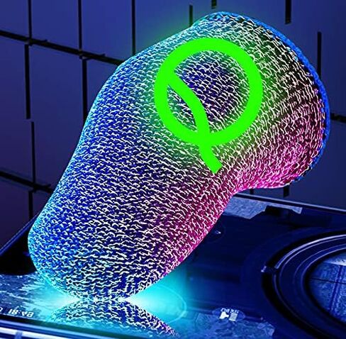 قفازات ألعاب مخططة من الألياف السوداء باللون الأزرق للأيدي المتعرقة وأكمام الأصابع لأجهزة التحكم في الألعاب المحمولة (عبوة من قطعتين) مضادة للعرق وجيدة التهوية بأكمام إبهام ليجيند، PUBG، قواعد البقاء على قيد الحياة مقاس حر in Kuwait