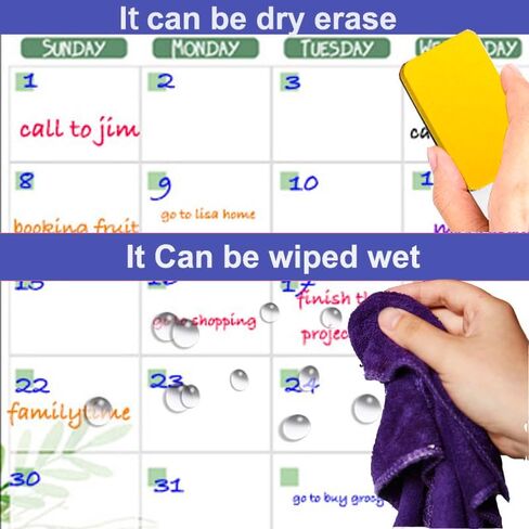 EYAEYAYEA Black Magnetic Calendar for Refrigerator Set(3-Pack),Monthly,Weekly and Grocery List Planning Board for Kitchen Refrigerator with neon Bright Liquid Chalk Markers & Magenetic Pen Holder in Kuwait