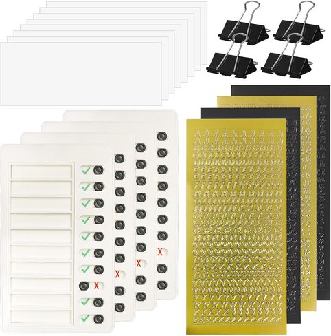 4 قطع لوحة قائمة مرجعية مخصصة مع 4 ملصقات أبجدية، CNYMANY DIY مخطط عمل بلاستيكي لوحة مذكرة لوحة رسائل قابلة للفصل مخطط قائمة مرجعية RV قائمة المهام اليومية in Kuwait