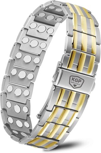 KGP® Magnetic Bracelets for Men Arthritis & Joint, Mens Adjustable Titanium Steel Magnetic Bracelet with 3X Strength Healing Magnets for Pain Relief, Magnetic Therapy Jewelry Gift for Men in Kuwait