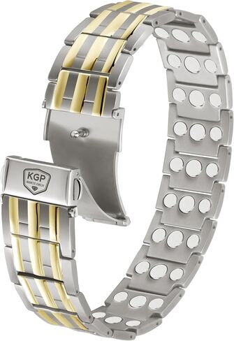 KGP® Magnetic Bracelets for Men Arthritis & Joint, Mens Adjustable Titanium Steel Magnetic Bracelet with 3X Strength Healing Magnets for Pain Relief, Magnetic Therapy Jewelry Gift for Men in Kuwait