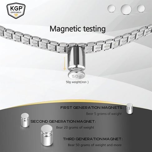 KGP® Magnetic Bracelets for Men Arthritis & Joint, Mens Adjustable Titanium Steel Magnetic Bracelet with 3X Strength Healing Magnets for Pain Relief, Magnetic Therapy Jewelry Gift for Men in Kuwait