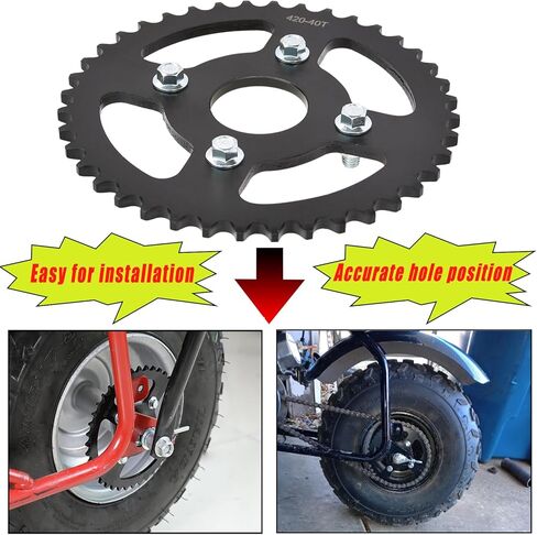 ضرس 40T لسلسلة 40/41/420 40 مم لاستبدال العجلة الخلفية الصغيرة للدراجة Coleman BT200X CT200U CT200U-EX Go-Kart Baja Warrior TrailMaster Massimo MB165 MB200 in Saudi Arabia