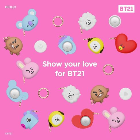 جراب Elago BT21 من السيليكون متوافق مع حافظة AirTag، ومفاتيح المسار، وحقائب الظهر، والمحافظ، وعلامة التتبع غير متضمنة [SHOOKY] [بضائع رسمية] in Saudi Arabia
