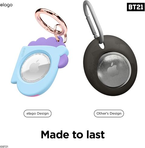 جراب Elago BT21 من السيليكون متوافق مع حافظة AirTag، ومفاتيح المسار، وحقائب الظهر، والمحافظ، وعلامة التتبع غير متضمنة [SHOOKY] [بضائع رسمية] in Saudi Arabia