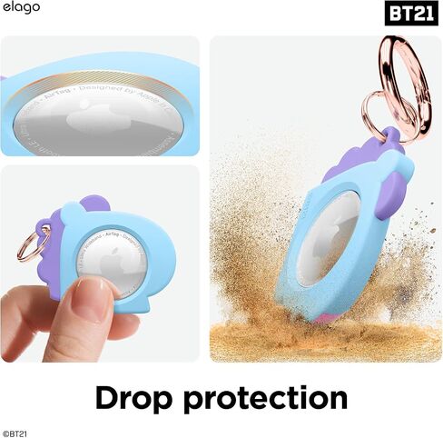 جراب Elago BT21 من السيليكون متوافق مع حافظة AirTag، ومفاتيح المسار، وحقائب الظهر، والمحافظ، وعلامة التتبع غير متضمنة [SHOOKY] [بضائع رسمية] in Saudi Arabia