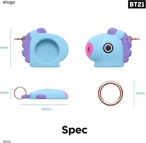 جراب Elago BT21 من السيليكون متوافق مع حافظة AirTag، ومفاتيح المسار، وحقائب الظهر، والمحافظ، وعلامة التتبع غير متضمنة [SHOOKY] [بضائع رسمية] in Saudi Arabia