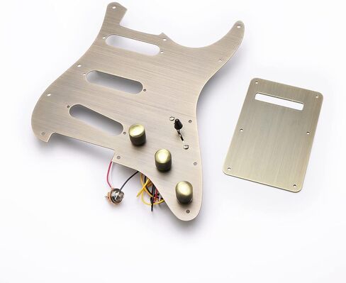 سبائك الألومنيوم البرونزية SSS 11 فتحة جيتار كهربائي Pickguard ST لوحة خلفية للحاجز ستراتوكاستر سترات مع 3 قطع مقابض تحكم، 5 طرق تبديل تبديل الأسلاك تسخير عدة in Kuwait