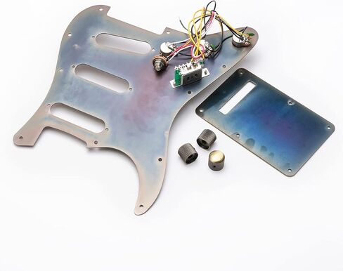 سبائك الألومنيوم البرونزية SSS 11 فتحة جيتار كهربائي Pickguard ST لوحة خلفية للحاجز ستراتوكاستر سترات مع 3 قطع مقابض تحكم، 5 طرق تبديل تبديل الأسلاك تسخير عدة in Kuwait