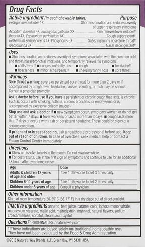 Nature's Way Nature's Way Umcka Cold+flu Multi-action Non-drowsy, Berry Flavored, 20 Chewables, Berry Flavored, 20 Count (Pack of 12) in Saudi Arabia