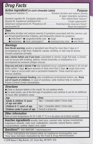 Nature's Way Nature's Way Umcka Cold+flu Multi-action Non-drowsy, Berry Flavored, 20 Chewables, Berry Flavored, 20 Count (Pack of 12) in Saudi Arabia