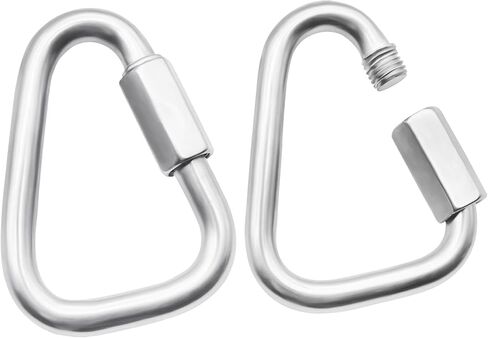 Anvin 2 Pack Quick Link M8 5/16 Inch Heavy Duty Carabiner D Shape Chain Links 1500LB Capacity Repair Utility Links Safety Chain Connector for Camping Outdoor Equipment Locking Hammocks Harness Leash in Kuwait