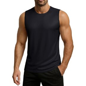 Men's Sleeveless Tank Top Quick Dry UPF 80+ Sun Protection Lightweight Athletic Gym Workout Muscle Shirts
