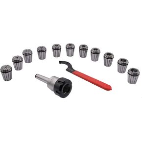 أداة تشاك MT3 مع 11 قطعة ER32 1/8" - 3/4" مجموعة أطواق زنبركية و1 قطعة مفتاح ربط لآلة الطحن والمخرطة والحفر in Kuwait