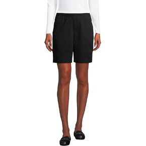 Lands' End Womens MR EW PO 10IN Chino Bermuda Short Black Regular 8