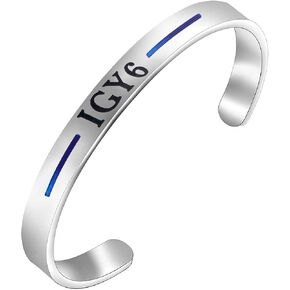 Detailed IGY6 Cuff Bracelet Thin Blue Line Bracelet Police Officer Support Gift (cuff)