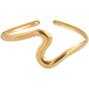 Caiyao Simple Dwirl S apply Boho Boho Apple Arm Cuff Bangle Gold Silver Gold Armable Jewelry for Women Jewelry