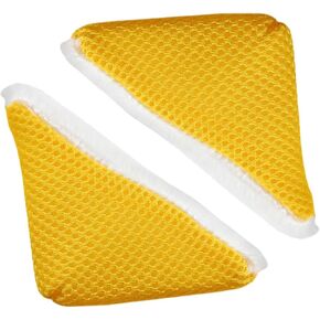2PCS CAR CAR Interior Cleaning Scrub Sponge ، Wedge Tyre Shine Applicator Pad ، إسفنجة غسيل الألياف الدقيقة ، إسفنجة تنظيف قابلة لإعادة الاستخدام للتنظيف ، والجلد ، والبلاستيك (أصفر)