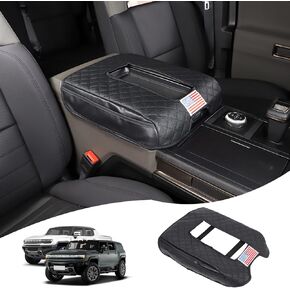 Center Console Lid Microfiber Fabric Armrest Box Cover Cushion with Elastic Design,Car Armrest Storage Box Cover Protector Pad Compatible with Hummer EV 2024 and up,Car Interior Accessories