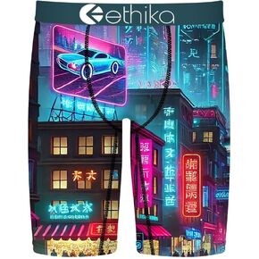 Ethika Mens Staple Boxer Brief | Neon City
