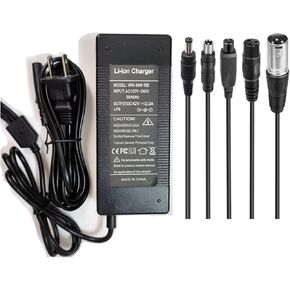 42V 2A/ 1.5A Universal (5 مقابس) شاحن سريع لبطارية 36V 10S الليثيوم ، FIT 36 Volt Gotrax Hiboy Hover1 Jetson Segway Ninebot Swagtron Xiaomi والمزيد من الشاحن البديل