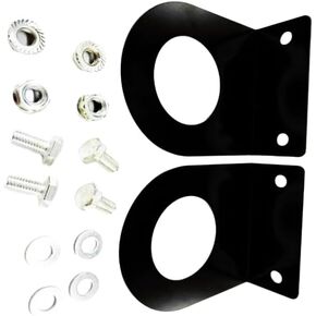 Replacement Round Trailer Marker Light L Mounting Bracket for 2" Round Marker Lights Powder Coated Steel Truck Boat RV Trailer (2pack)