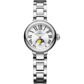 marvin Watches for Women Swiss Women's Watch with Stainless Steel Strap,28MM Sapphire Glass Dial,Quartz Movement,50M Waterproof