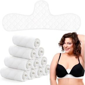 YLOLUL 10 Pcs 18x3 Inch Cotton Bra Liners Under Bra Pads Bra Liners to Absorb Sweat for Women Sweating Supplies