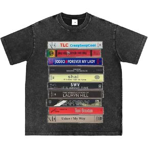 Vintage 90s R & B Cassette Tare T-Shirt Music Graphic Tee Tee