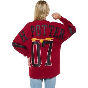 هاري بوتر جيرسي نساء كبير الحجم Quidditch إسقاط كتف طويل الأكمام