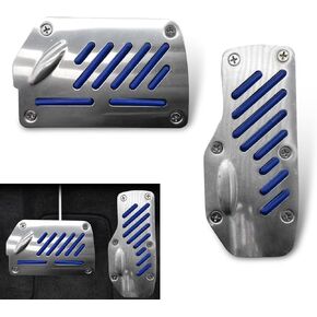 Pack-2 Car Automatic Gear Pedal Cover Set, 5.51" x 2.44" + 2.95" x 4.92" Brake Accelerator Anti-Skid Pedal Cover, Alloy Anti-Rust Modified Interior Accessories, Universal for Cars (Black)