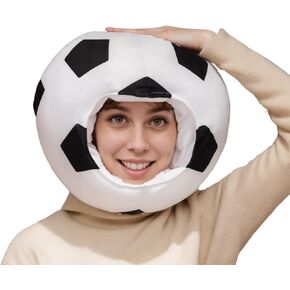 Soft Football Plush Warm Hat Halloween, Christmas,Carnival,Birthday Party Dressing Headwear, Adult role-playing performance hats