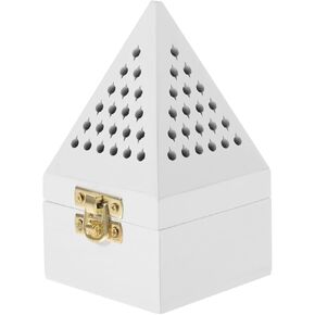 Cabilock 1pc Pyramid Aromatherapy Box Woodsy Decor Insense Waterfall Burner Incense Stick Holder Home Incense Holders Censer Ornaments Incense Burner Incense Furnace Burner White Wooden