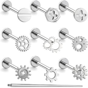 Bodyace 16g مسطح الأقراط في المقاطع الجراحية Tragus Tragus ثقب للأنف/الحلزون/القضبان/الغضروف الأزرار