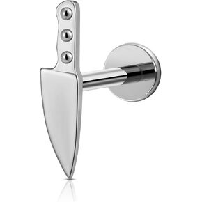 Fine4u 1pc ASTM F136 Titanium titanium داخليًا للمجوهرات الثابتة مسمار 16G 6mm 8mm لللقب ، Tragus ، Conch ، Flat