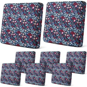 Newwiee 8pcs وسادة الفناء تغطي تمتد غطاء وسادة في الهواء الطلق بديل لأثاث الفناء الأريكة الأريكة ، واقي الأثاث المرونة الناعمة (يوم الاستقلال ، اللون الكلاسيكي)