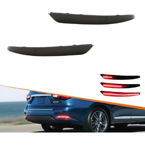 ADIIL Smoked Lens Rear Bumper Reflector Trailer Brake Light Kit For 2016-2020 INFINITI QX60