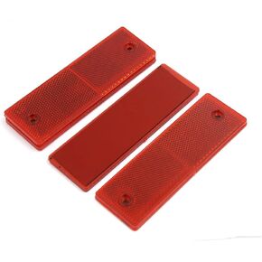 uxcell 4pcs Red Restangle stick-on Safety عاكس لوحة الثقوب مع السيارة