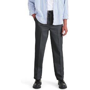 Dockers Men's Relaxed Fit Signature Iron Free Khaki with Stain Defender Pants, (New) Charcoal Heather