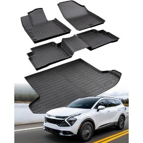 for Kia Sportage 2023-2025 (Not for Hybrid) Floor Mats Cargo Liner All Weather Protector Heavy Duty TPE Rubber Waterproof Anti-Slip Tech Mats for Kia Sportage 2023 2024 2025 Accessories