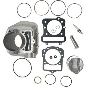Engine Cylinder Jug Piston Gasket Kit Top End Rebuild Kit Compatible for Bayou Lakota Prairie 300 Kawasaki 1989-2004
