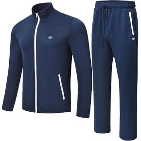 MoFiz Men's Tracksuits Set Full Zip Running Sweatsuit For Men Long Sleeve Causal 2 Piece Outfits Jogging Suits